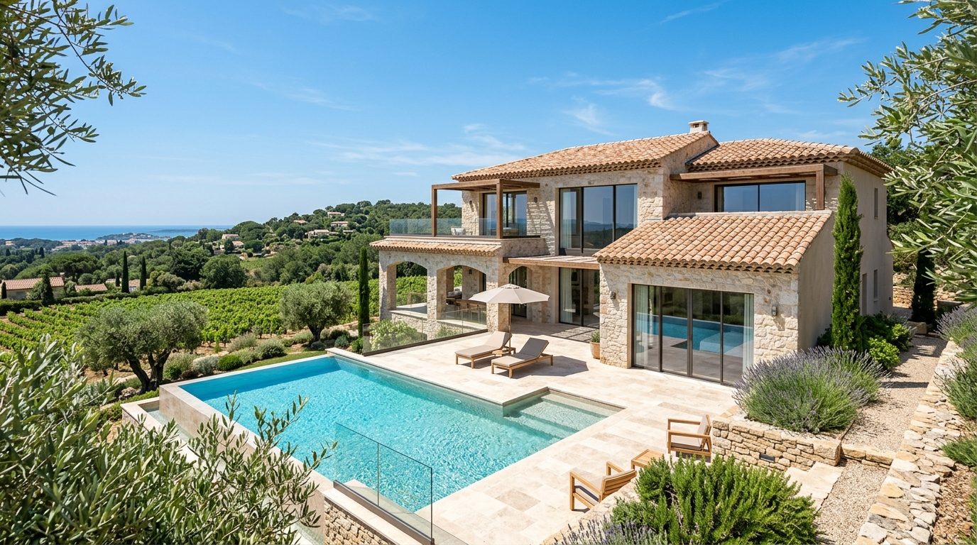 Villa individuelle contemporaine de style provençal avec piscine près de Grimaud