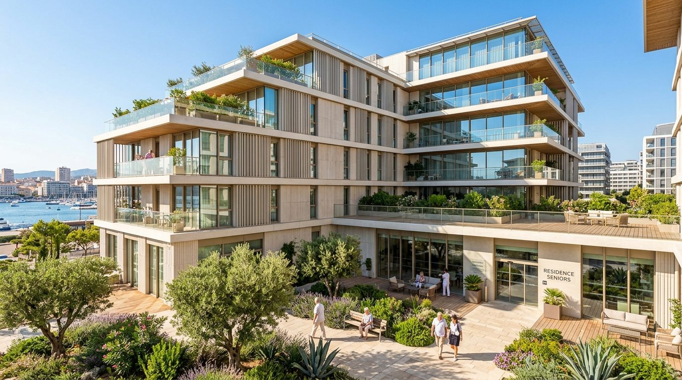 Les Jardins d&rsquo;Arcadie à Marseille : investir en résidence seniors à Euroméditerranée